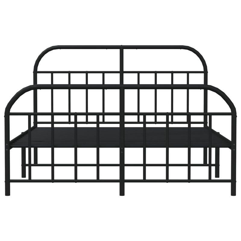 Casa si Gradina - Mobilier - Paturi si accesorii - Paturi - Cadru pat metalic cu tablie de cap/picioare, negru, 140x190 cm - Infinity.ro