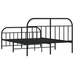Casa si Gradina - Mobilier - Paturi si accesorii - Paturi - Cadru pat metalic cu tablie de cap/picioare, negru, 140x190 cm - Infinity.ro