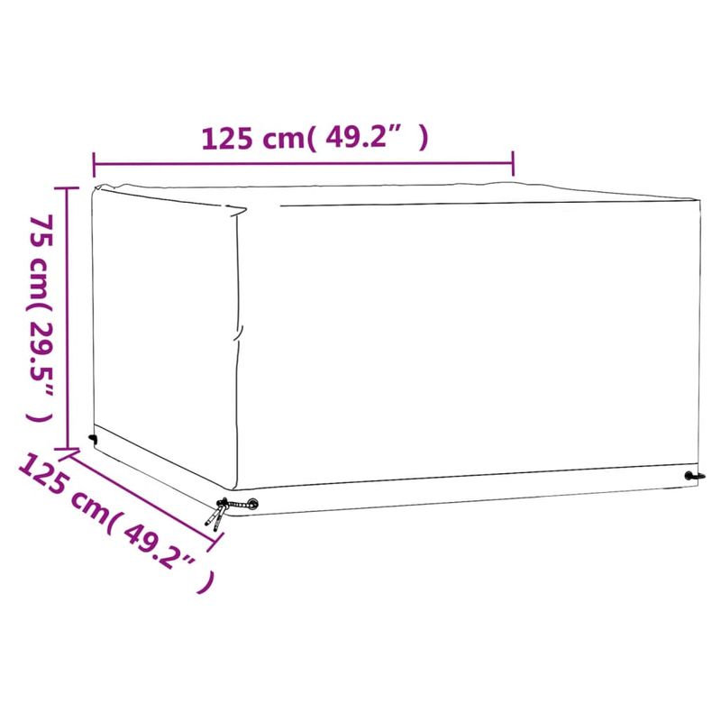 Casa si Gradina - Textile si covoare - Huse pentru mobilier - Husa pentru mobilier de gradina, 8 ocheti, 125x125x75 cm patrat - Infinity.ro