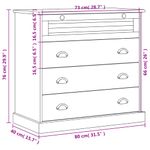 Casa si Gradina - Mobilier - Comode si corpuri - Comode - Comoda cu sertare VIGO, 80x40x76 cm, lemn masiv de pin - Infinity.ro