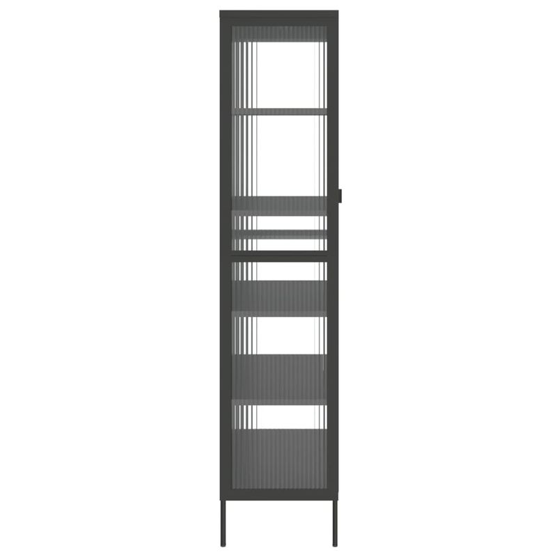 Casa si Gradina - Mobilier - Comode si corpuri - Comode - Dulap inalt, negru, 85x40x180 cm, sticla si otel - Infinity.ro