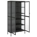 Casa si Gradina - Mobilier - Comode si corpuri - Comode - Dulap inalt, negru, 85x40x180 cm, sticla si otel - Infinity.ro