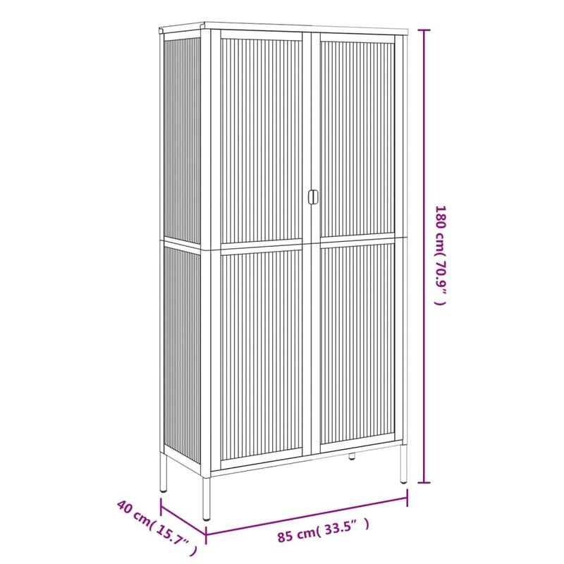 Casa si Gradina - Mobilier - Comode si corpuri - Comode - Dulap inalt, negru, 85x40x180 cm, sticla si otel - Infinity.ro