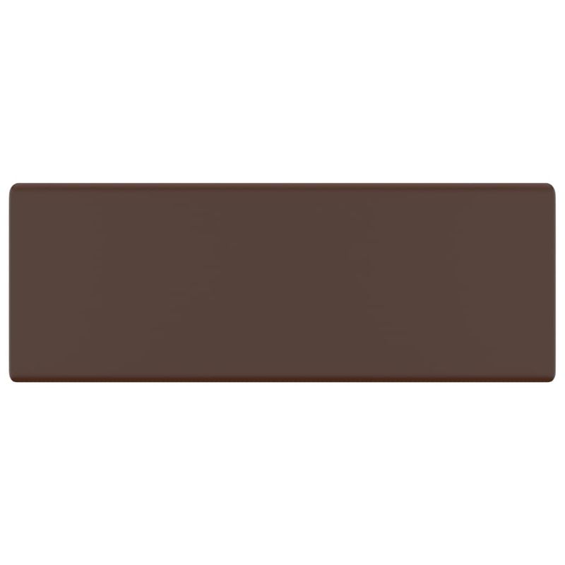 Casa si Gradina - Sanitare - Lavoar baie si accesorii - Lavoare si piedestale - Chiuveta lux, preaplin maro inchis mat 41x41 cm ceramica patrat - Infinity.ro