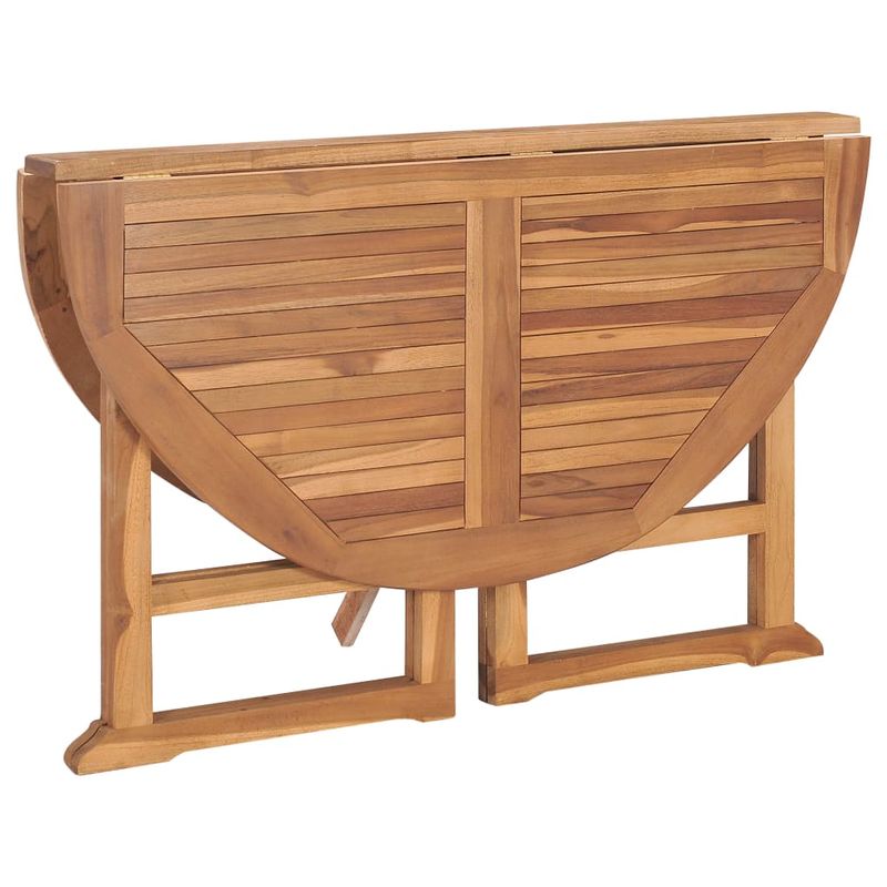 Casa si Gradina - Gradina si terasa - Mobilier exterior - Seturi mobila gradina - Set mobilier de exterior pliabil, 5 piese, lemn masiv de tec, mărime diametru 120x75 cm, model fără cotieră, formă rotund - Infinity.ro