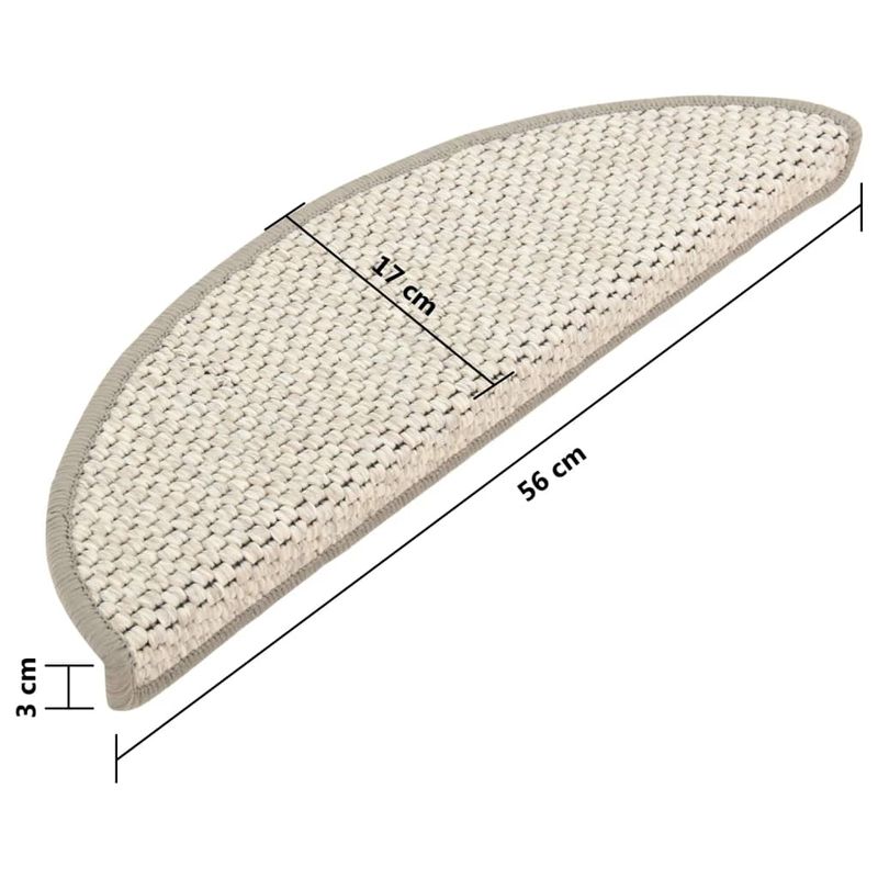 Casa si Gradina - Textile si covoare - Covoare - Covoare casa - Covorase scari autoadezive aspect sisal, 15 buc., bej 56x17x3cm - Infinity.ro
