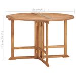 Casa si Gradina - Gradina si terasa - Mobilier exterior - Seturi mobila gradina - Set mobilier de exterior pliabil, 5 piese, lemn masiv de tec, mărime diametru 120x75 cm, model fără cotieră, formă rotund - Infinity.ro