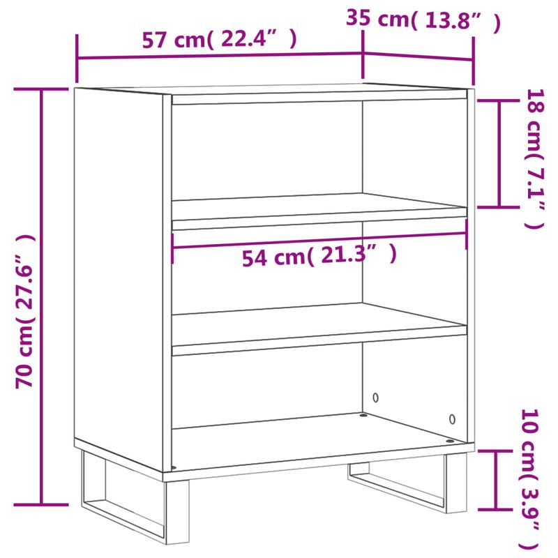 Casa si Gradina - Mobilier - Comode si corpuri - Comode - Servanta, negru, 57x35x70 cm, lemn prelucrat - Infinity.ro