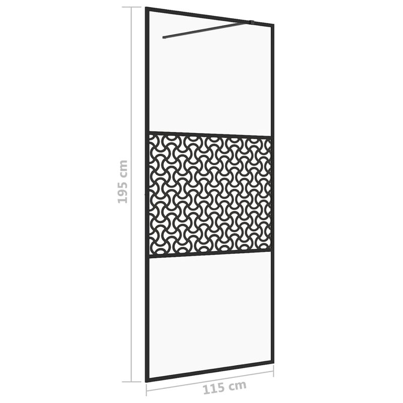 Casa si Gradina - Sanitare - Cazi si cabine de dus - Paravane si usi - Paravan de dus walk-in negru 115x195 cm sticla ESG transparenta - Infinity.ro