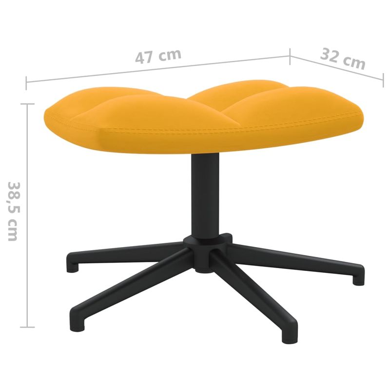 Casa si Gradina - Mobilier - Scaune si fotolii - Fotolii - Fotoliu de relaxare cu taburet, galben mustar, catifea - Infinity.ro