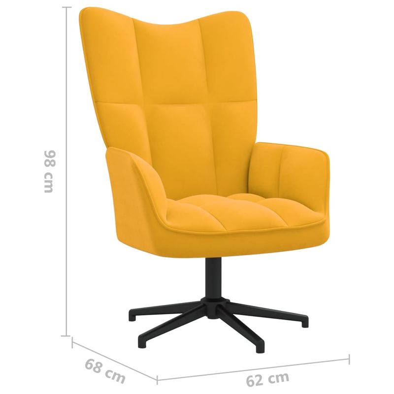 Casa si Gradina - Mobilier - Scaune si fotolii - Fotolii - Fotoliu de relaxare cu taburet, galben mustar, catifea - Infinity.ro