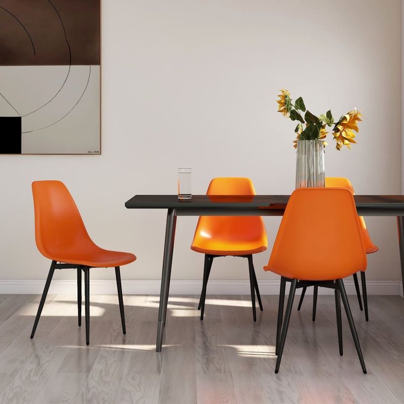 Casa si Gradina - Mobilier - Scaune si fotolii - Scaune - Scaune de bucatarie, 4 buc., portocaliu, PP - Infinity.ro