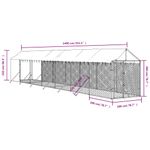 Petshop - Accesorii petshop - Culcusuri si custi - Custi interior si exterior - Padoc exterior cu acoperis argintiu 2x14x2,5 m otel galvanizat - Infinity.ro