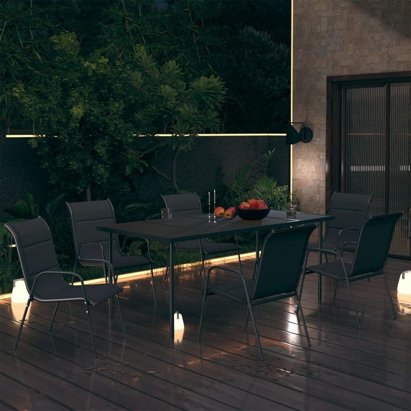 Casa si Gradina - Gradina si terasa - Mobilier exterior - Seturi mobila gradina - Set mobilier de exterior, 7 piese, antracit, otel - Infinity.ro