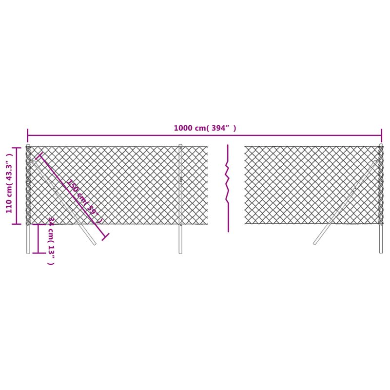 Casa si Gradina - Gradina si terasa - Garduri, panouri si accesorii - Gard de plasa de sarma, verde, 1,1x10 m - Infinity.ro
