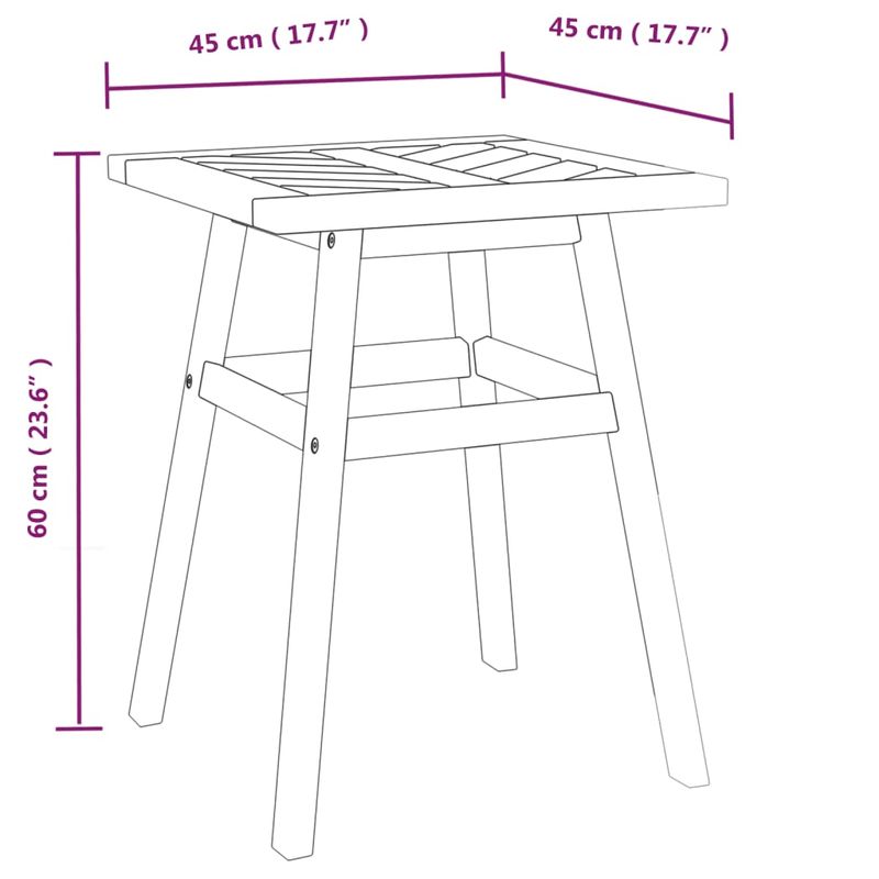 Casa si Gradina - Gradina si terasa - Mobilier exterior - Mese gradina - Masa laterala, 45x45x60 cm, lemn masiv de acacia - Infinity.ro