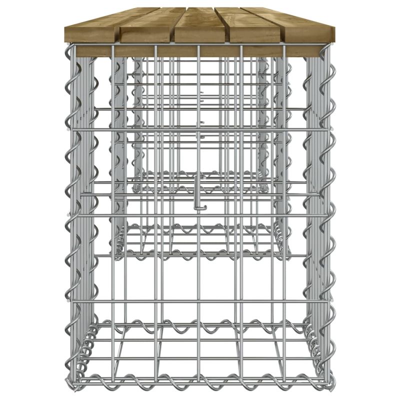 Casa si Gradina - Gradina si terasa - Mobilier exterior - Bancute de gradina - Banca gradina, design gabion, 203x31x42 cm, lemn pin impregnat - Infinity.ro
