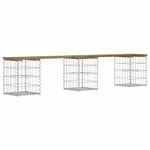 Casa si Gradina - Gradina si terasa - Mobilier exterior - Bancute de gradina - Banca gradina, design gabion, 203x31x42 cm, lemn pin impregnat - Infinity.ro