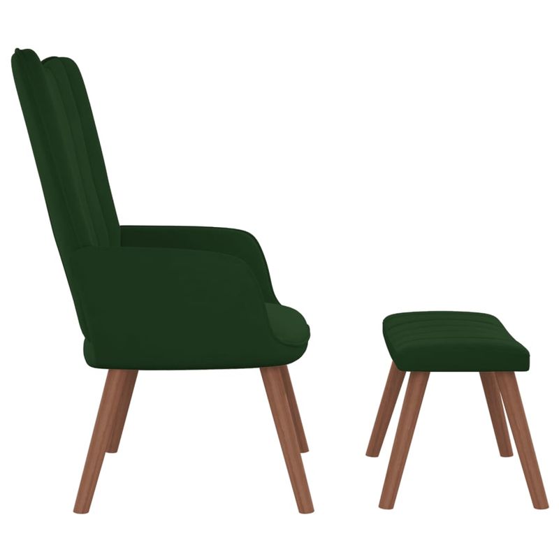 Casa si Gradina - Mobilier - Scaune si fotolii - Fotolii - Fotoliu de relaxare cu taburet, verde inchis, catifea - Infinity.ro
