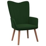 Casa si Gradina - Mobilier - Scaune si fotolii - Fotolii - Fotoliu de relaxare cu taburet, verde inchis, catifea - Infinity.ro