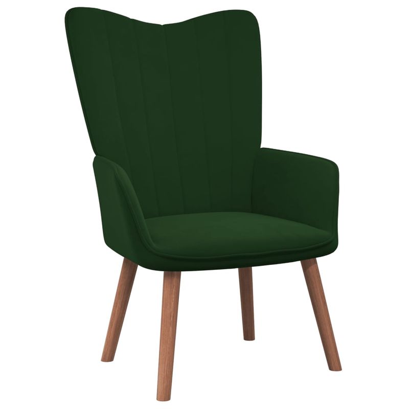 Casa si Gradina - Mobilier - Scaune si fotolii - Fotolii - Fotoliu de relaxare cu taburet, verde inchis, catifea - Infinity.ro