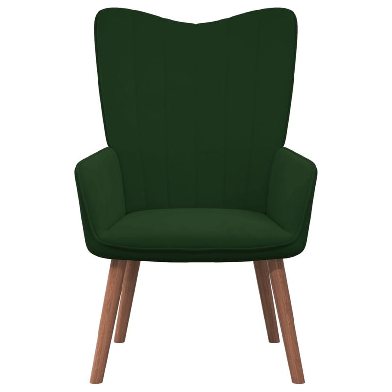 Casa si Gradina - Mobilier - Scaune si fotolii - Fotolii - Fotoliu de relaxare cu taburet, verde inchis, catifea - Infinity.ro