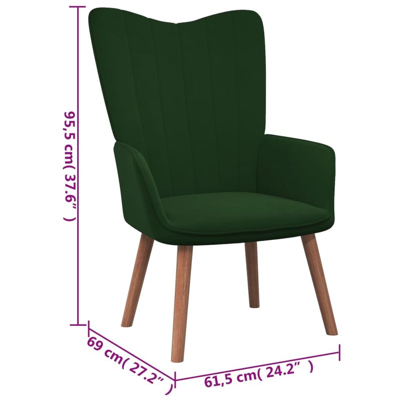 Casa si Gradina - Mobilier - Scaune si fotolii - Fotolii - Fotoliu de relaxare cu taburet, verde inchis, catifea - Infinity.ro