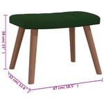 Casa si Gradina - Mobilier - Scaune si fotolii - Fotolii - Fotoliu de relaxare cu taburet, verde inchis, catifea - Infinity.ro