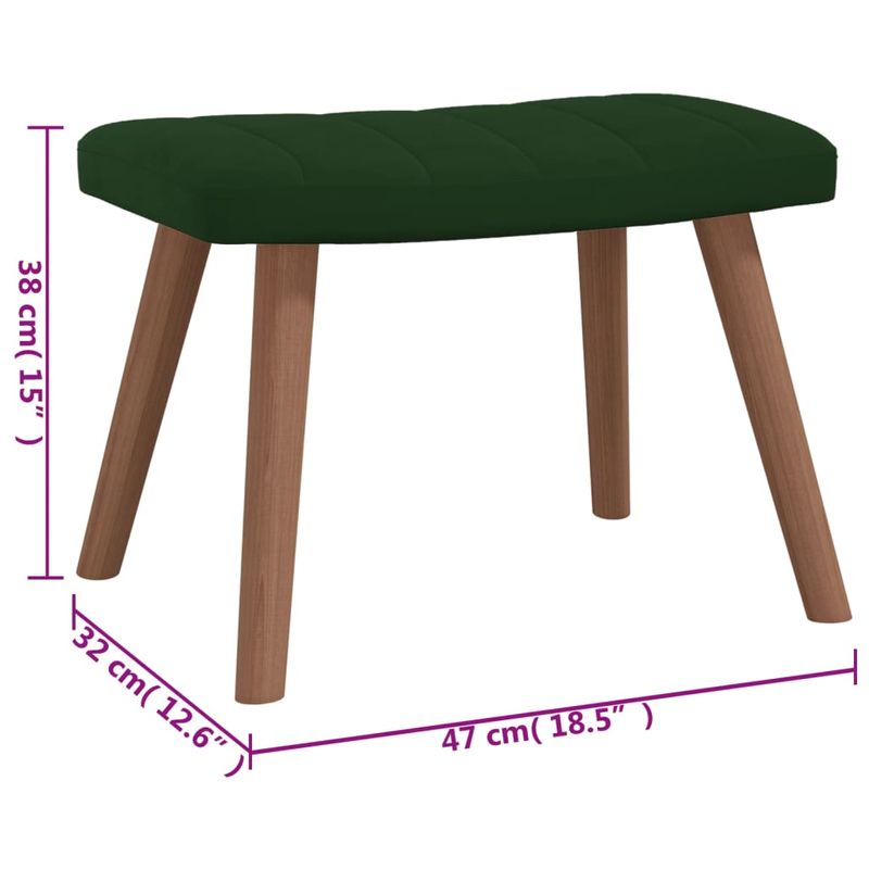 Casa si Gradina - Mobilier - Scaune si fotolii - Fotolii - Fotoliu de relaxare cu taburet, verde inchis, catifea - Infinity.ro