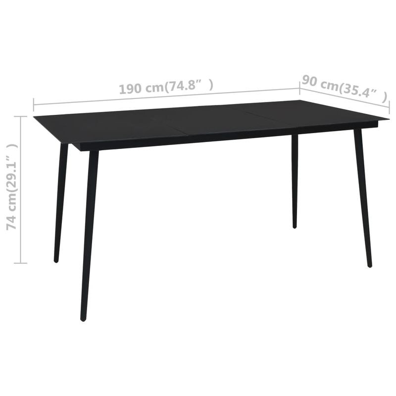 Casa si Gradina - Gradina si terasa - Mobilier exterior - Seturi mobila gradina - Set mobilier de gradina, 9 piese, negru si maro - Infinity.ro