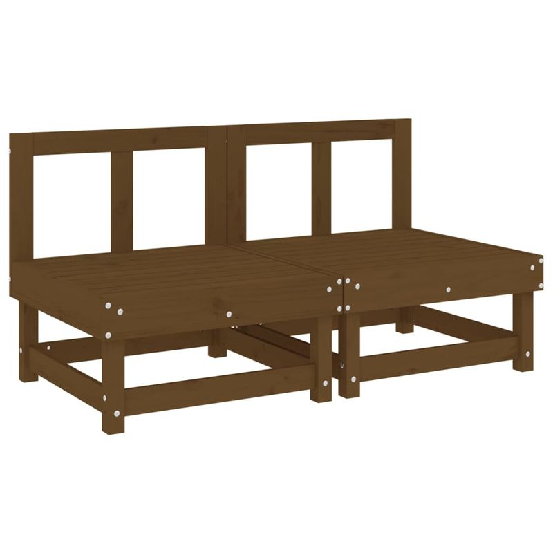 Casa si Gradina - Gradina si terasa - Mobilier exterior - Canapele si fotolii gradina - Canapele de mijloc cu perne 2 buc. maro miere lemn masiv de pin - Infinity.ro
