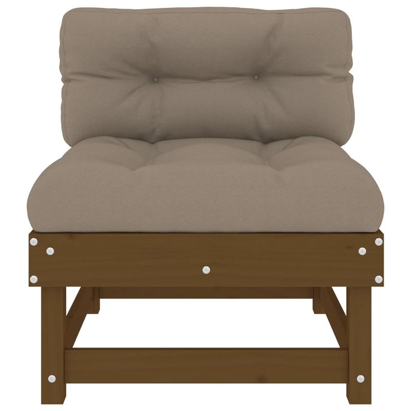 Casa si Gradina - Gradina si terasa - Mobilier exterior - Canapele si fotolii gradina - Canapele de mijloc cu perne 2 buc. maro miere lemn masiv de pin - Infinity.ro