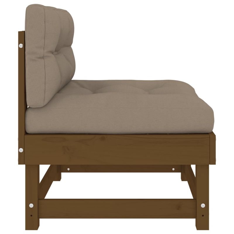 Casa si Gradina - Gradina si terasa - Mobilier exterior - Canapele si fotolii gradina - Canapele de mijloc cu perne 2 buc. maro miere lemn masiv de pin - Infinity.ro