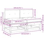 Casa si Gradina - Gradina si terasa - Mobilier exterior - Canapele si fotolii gradina - Canapele de mijloc cu perne 2 buc. maro miere lemn masiv de pin - Infinity.ro