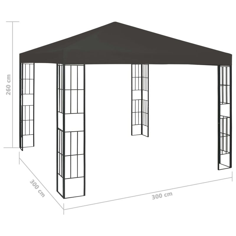 Casa si Gradina - Gradina si terasa - Umbrele si pavilioane - Pavilioane - Pavilion cu sir de lumini LED, antracit, 3x3 m - Infinity.ro