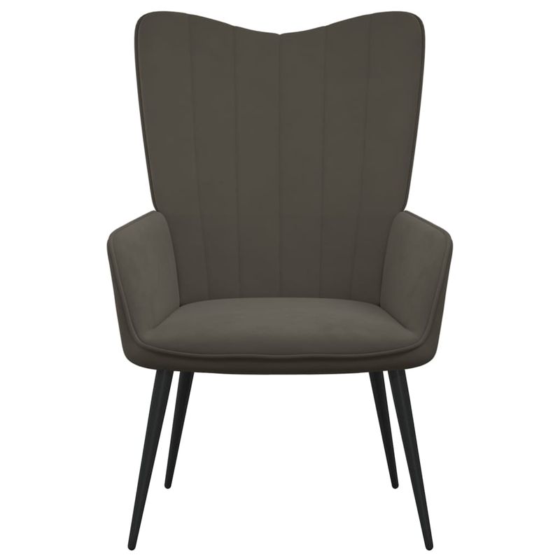 Casa si Gradina - Mobilier - Scaune si fotolii - Fotolii - Fotoliu de relaxare cu taburet, gri inchis, catifea - Infinity.ro