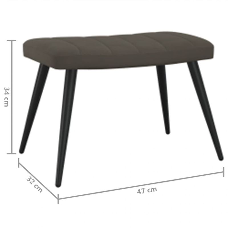 Casa si Gradina - Mobilier - Scaune si fotolii - Fotolii - Fotoliu de relaxare cu taburet, gri inchis, catifea - Infinity.ro