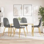 Casa si Gradina - Mobilier - Scaune si fotolii - Scaune - Scaune de bucatarie, 4 buc., gri deschis, catifea - Infinity.ro