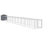 Petshop - Accesorii petshop - Culcusuri si custi - Custi interior si exterior - Cotet de pui cu incinta antracit 117x1221x123cm otel galvanizat - Infinity.ro