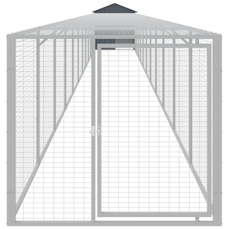 Petshop - Accesorii petshop - Culcusuri si custi - Custi interior si exterior - Cotet de pui cu incinta antracit 117x1221x123cm otel galvanizat - Infinity.ro