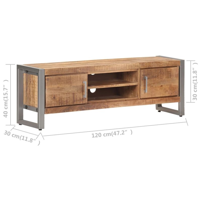 Casa si Gradina - Mobilier - Comode si corpuri - Comode - Comoda TV, 120 x 30 x 40 cm, lemn de mango nefinisat - Infinity.ro