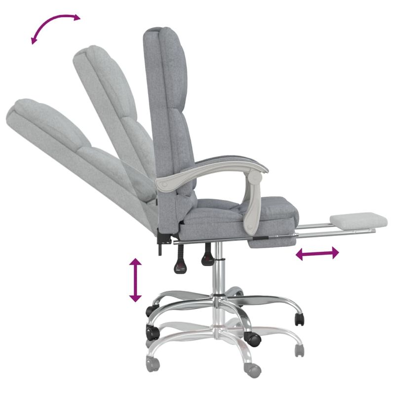 Casa si Gradina - Mobilier - Scaune si fotolii - Scaune - Scaun de birou rabatabil cu masaj, gri deschis, textil - Infinity.ro