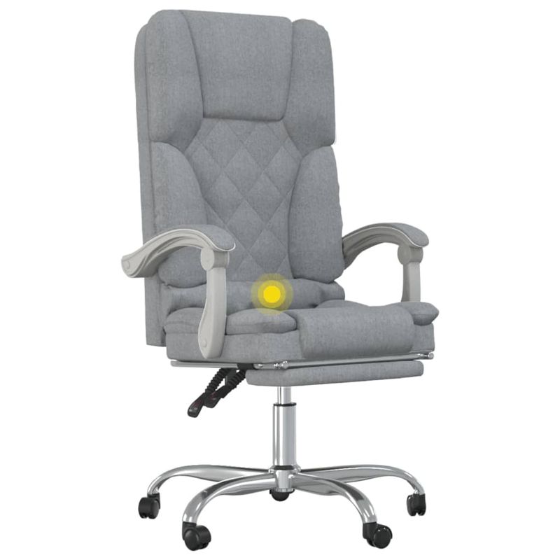 Casa si Gradina - Mobilier - Scaune si fotolii - Scaune - Scaun de birou rabatabil cu masaj, gri deschis, textil - Infinity.ro