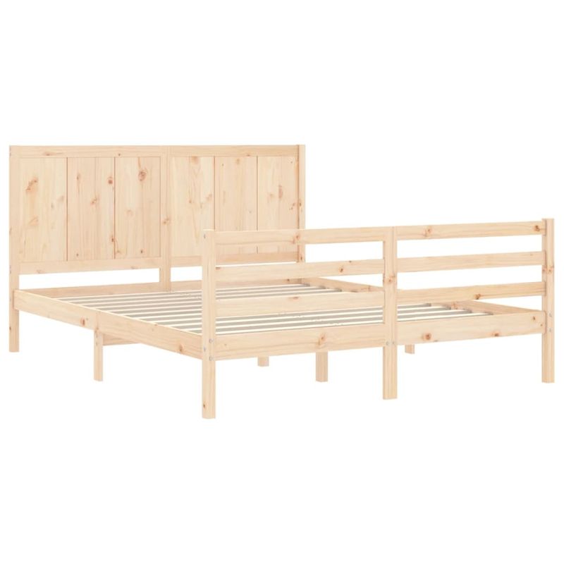 Casa si Gradina - Mobilier - Paturi si accesorii - Paturi - Cadru de pat cu tablie, king size, lemn masiv - Infinity.ro