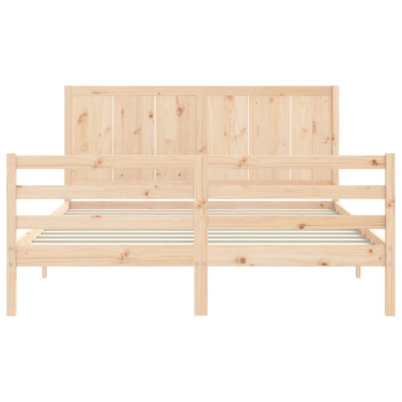 Casa si Gradina - Mobilier - Paturi si accesorii - Paturi - Cadru de pat cu tablie, king size, lemn masiv - Infinity.ro