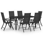 Casa si Gradina - Gradina si terasa - Mobilier exterior - Seturi mobila gradina - Set mobilier de gradina, 7 piese, negru, aluminiu - Infinity.ro