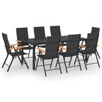 Casa si Gradina - Gradina si terasa - Mobilier exterior - Seturi mobila gradina - Set mobilier de gradina, 9 piese, negru si maro - Infinity.ro