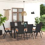 Casa si Gradina - Gradina si terasa - Mobilier exterior - Seturi mobila gradina - Set mobilier de gradina, 9 piese, negru si maro - Infinity.ro