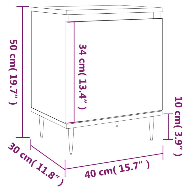 Casa si Gradina - Mobilier - Comode si corpuri - Noptiere - Noptiere, 2 buc., gri beton, 40x30x50 cm, lemn compozit - Infinity.ro