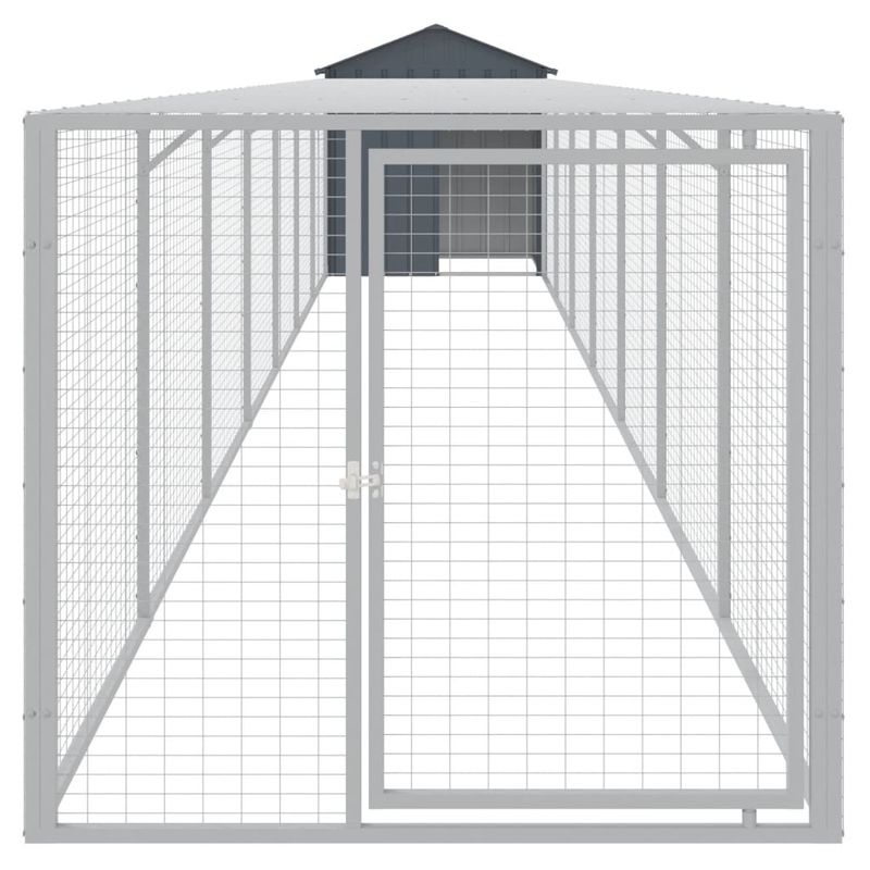Petshop - Accesorii petshop - Culcusuri si custi - Custi interior si exterior - Cotet de pui cu incinta antracit 117x813x123 cm otel galvanizat - Infinity.ro